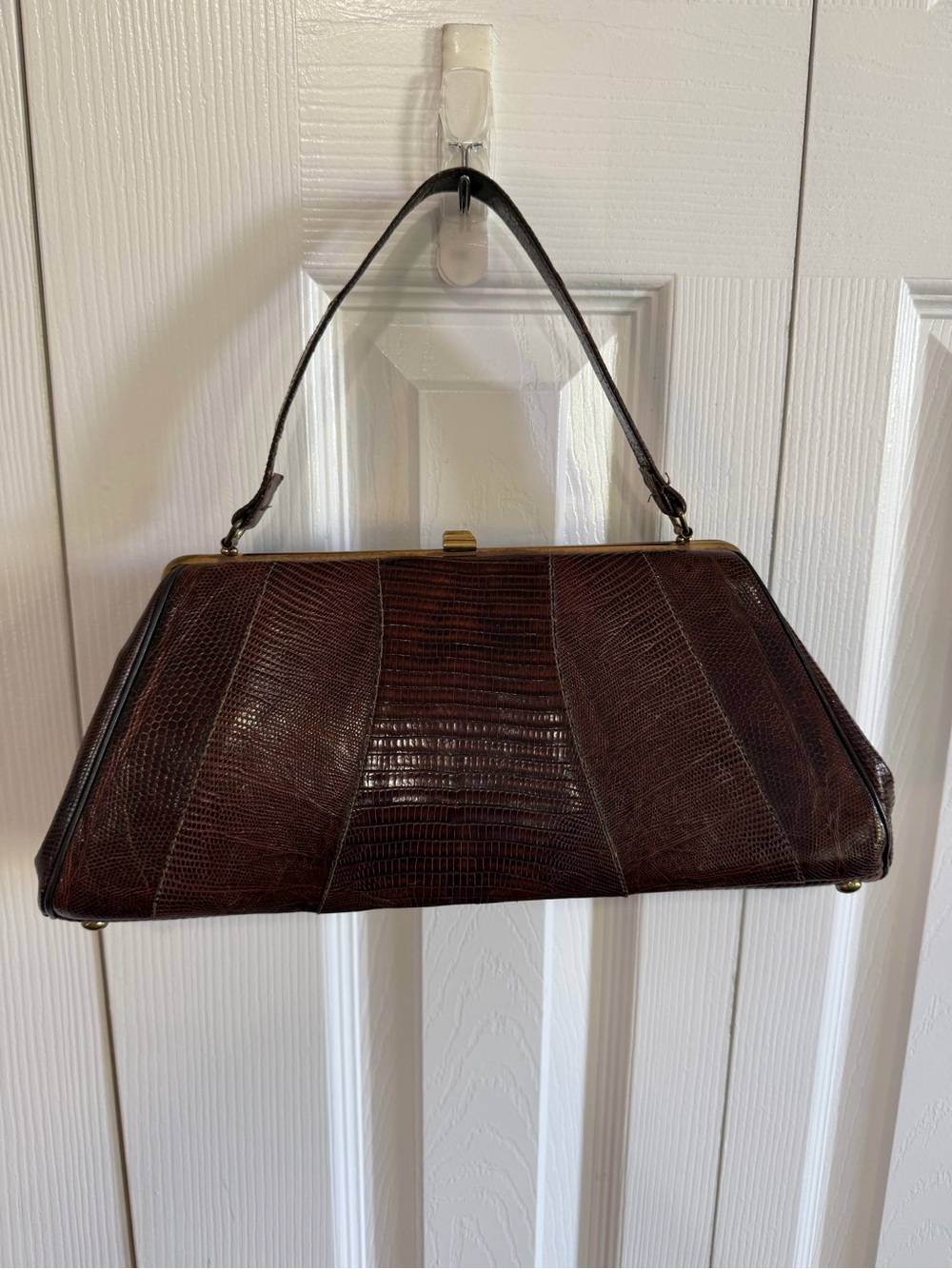 Coach Alligator Skin Trapezoid Handbag Authentic 1950s
